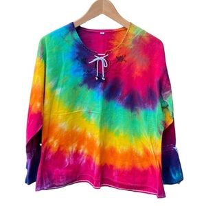 Tye Dye Rainbow Explosion Hippie Shirt Long Sleeve